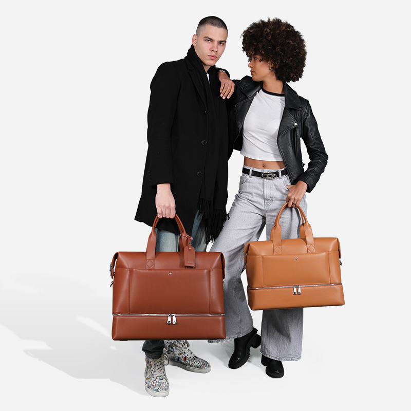 Unisex Multi Function Leather Duffle Bag