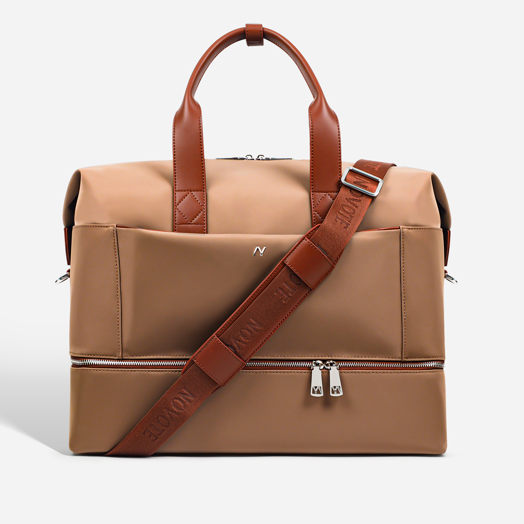 Brown nylon Travel Duffel Bag