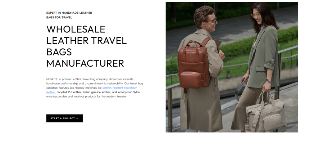 NOVOTE is a handmade leather travel bag manufacturer