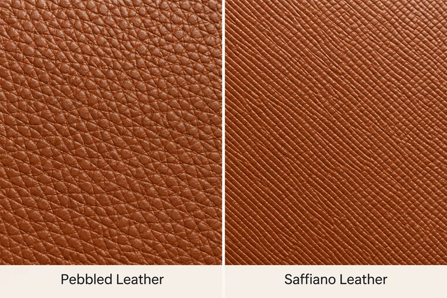 pebbled vs saffiano leather 